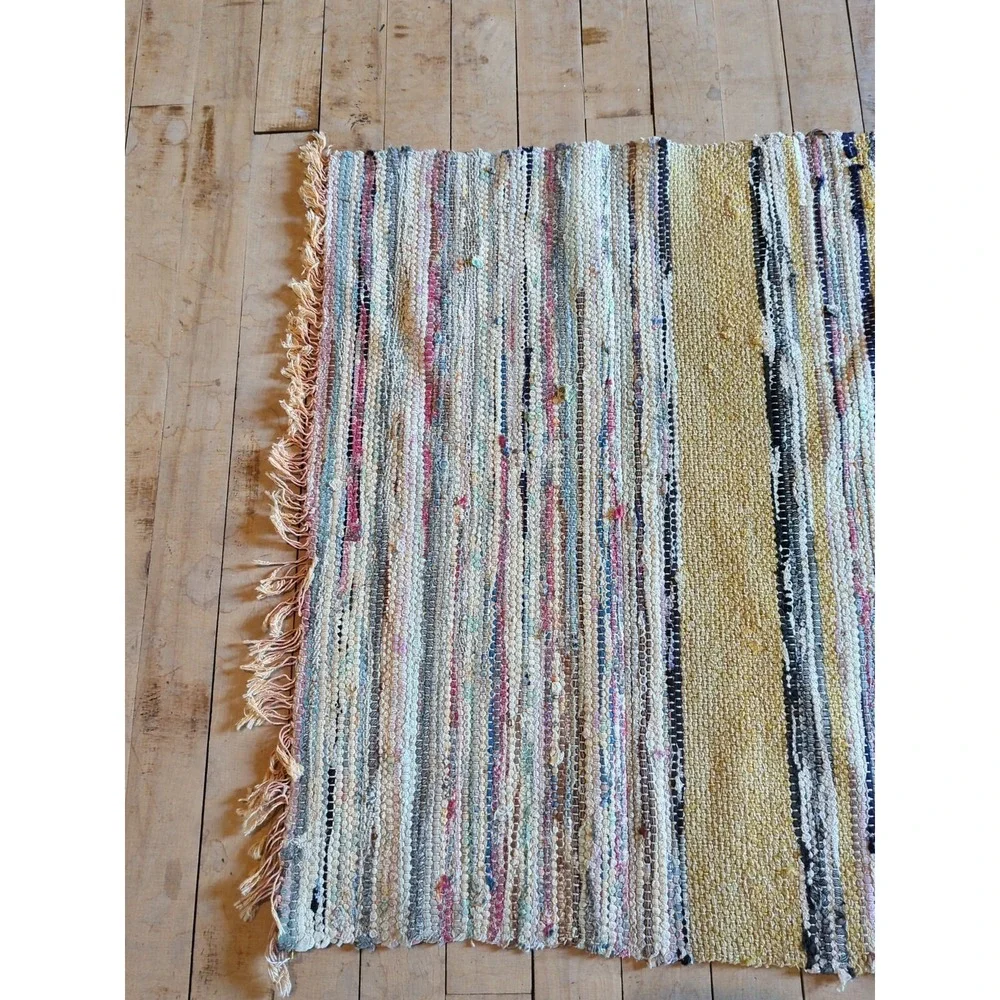 Antique Imported Swedish Hand Made Rag Rug‎ Runner (25